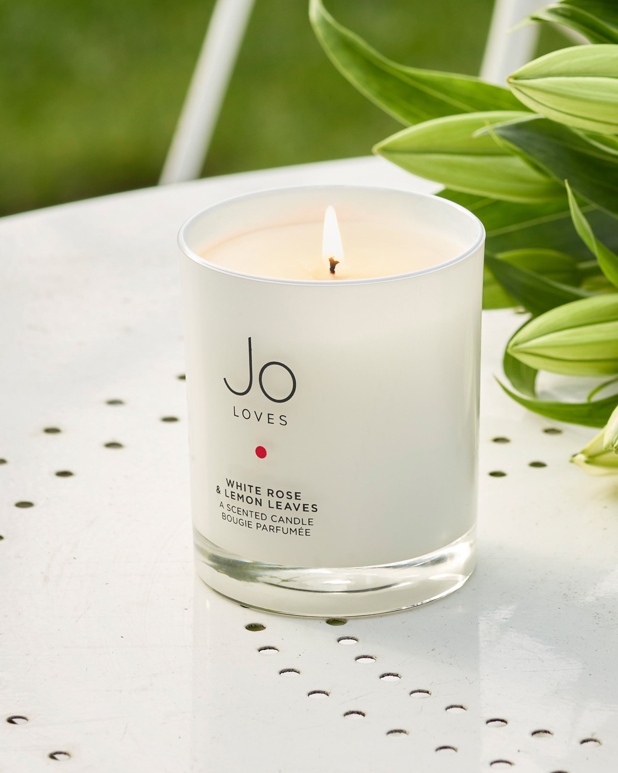 White Rose & Lemon Leaves Home Candle (185g)