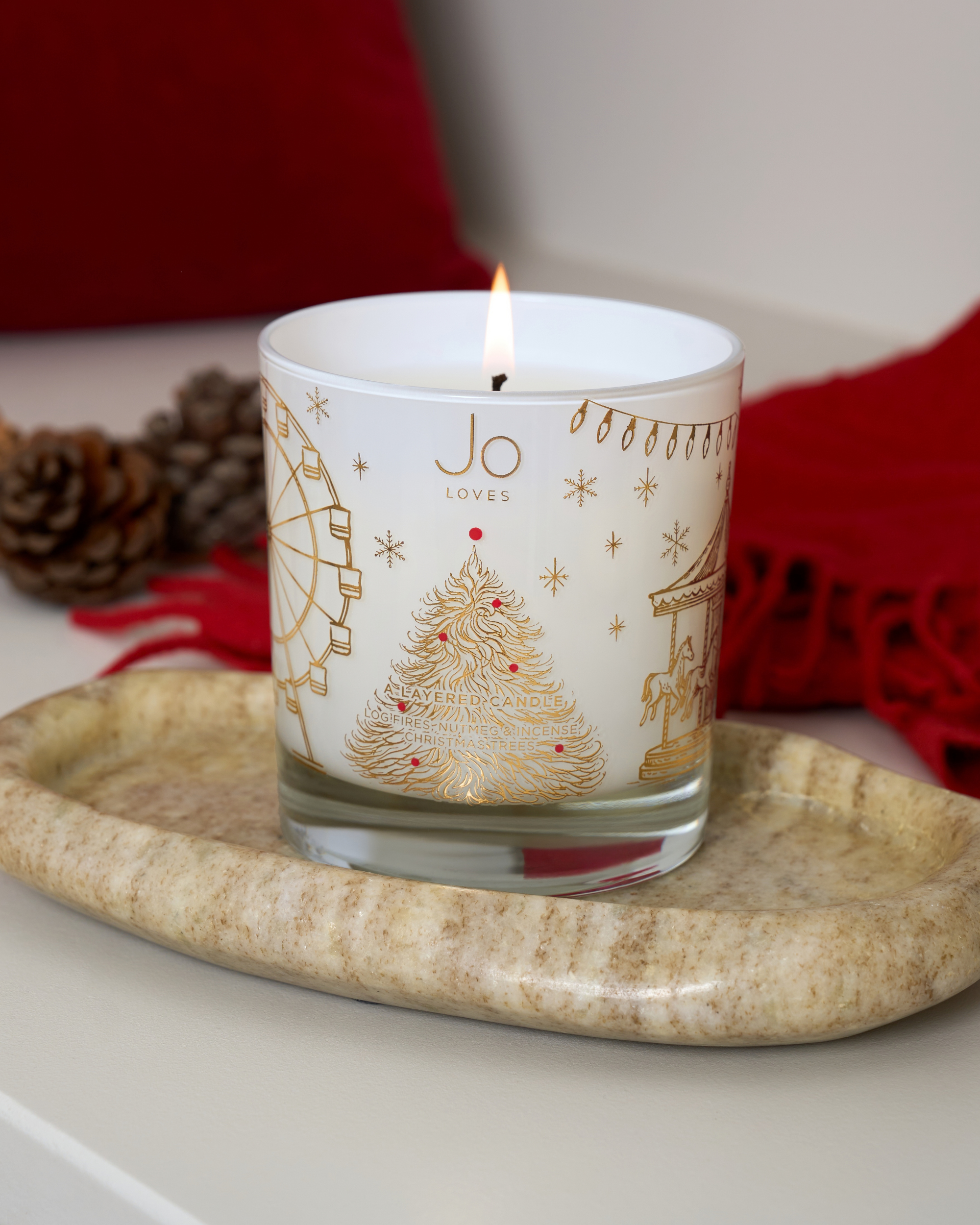 Christmas 2026 Layered Candle: Log Fires, Nutmeg & Incense, Christmas Trees (250g)